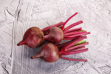 Young raw beetroot heap isolated