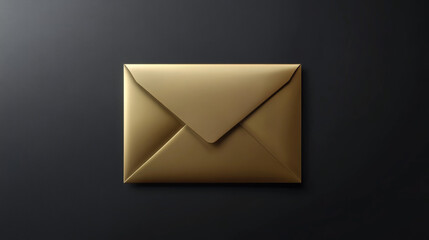 Gold Envelope on Black Background: A sophisticated design showcasing a gold envelope against a black flat background. This striking contrast highlights the envelope's luxurious appeal and is ideal 
