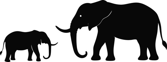 King of Black Elephant Silhouette