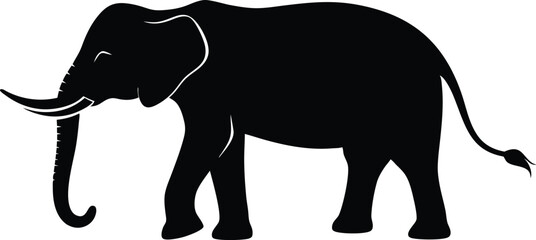 King of Black Elephant Silhouette