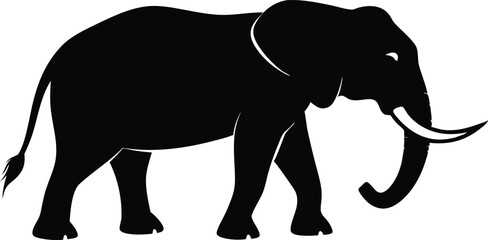 King of Black Elephant Silhouette
