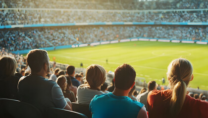 A match in a large stadium, everyone cheered happily