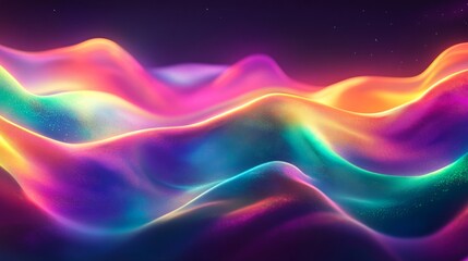 Obraz premium Abstract Wavy Pattern with Rainbow Hues and Glittering Effect