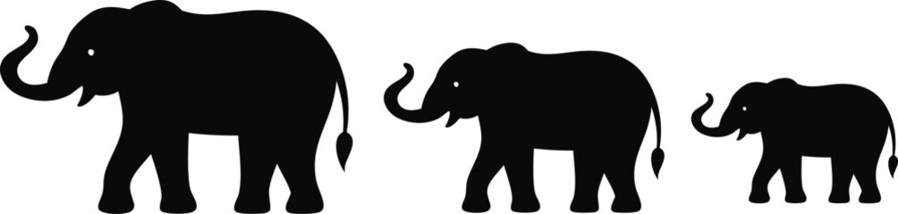 King of Black Elephant Silhouette