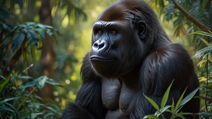 Fototapeta premium A Western Lowland Gorilla (Gorilla gorilla gorilla)