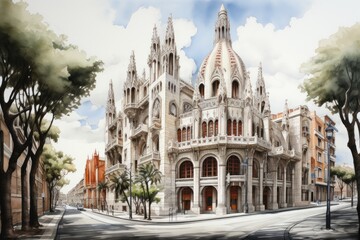 Obraz premium Admiring the architecture of Barcelona, Spain.