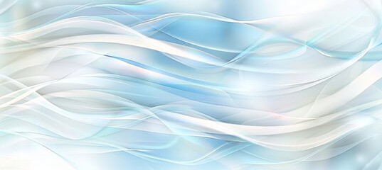 Obraz premium Abstract Blue and White Flowing Lines Background, Wavy Smooth Texture, Fluid Dynamic Design