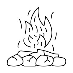 campfire line icon vector. campfire sign. isolated contour symbol black illustration