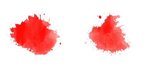 Zwei Farbklecke mit roter Farbe