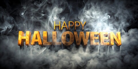 Happy helloween text on doodle element hallowen pattern seamless background