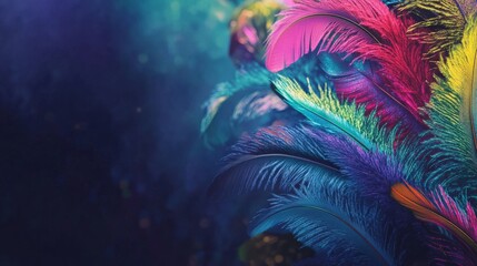 Naklejka premium Feather on the purple background for Mardi Gras Carnival