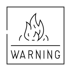 warning fire line icon vector. warning fire sign. isolated contour symbol black illustration