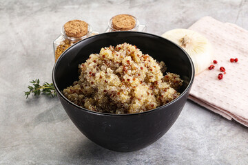 Vegan cuisine - boiled quinoa cereal