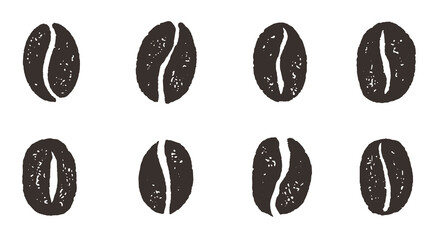 Set of Coffee Beans for Coffee Shop, Coffee Pattern, Coffee Logo, or Coffee Background, Isolated Coffee Beans on Withe Background SVG Vector