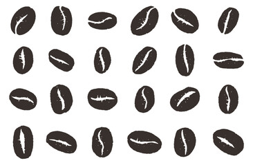 Set of Coffee Beans for Coffee Shop, Coffee Pattern, Coffee Logo, or Coffee Background, Isolated Coffee Beans on Withe Background SVG Vector