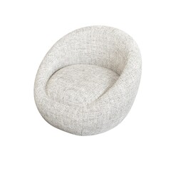 armchair isolated on white background, comfortable furniture for home interior, 3D illustration, cg render