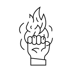 power fire line icon vector. power fire sign. isolated contour symbol black illustration