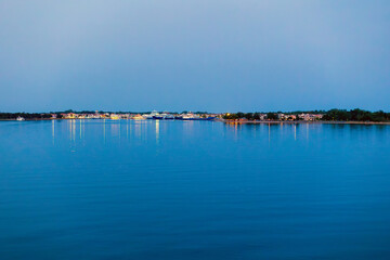 Obraz premium Keramoti, Greece evening view, restaurants
