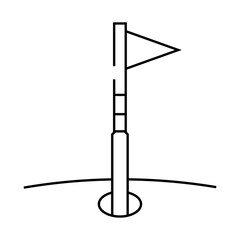 golf flag line icon vector. golf flag sign. isolated contour symbol black illustration