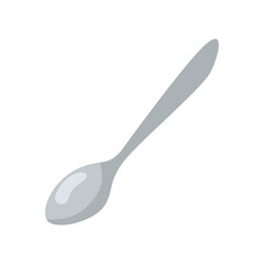 Tea spoon Silver tool for eating on white background