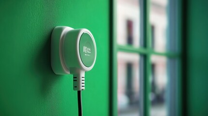 Smart Plug on Green Wall