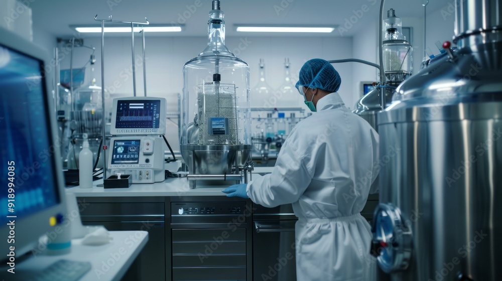 Leinwandbilder a scientist in a lab coat is working on a project