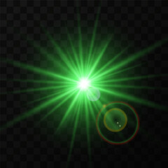 Glowing light explodes on a transparent background. Sparkling magical dust particles. Bright Star. Transparent shining sun, bright flash. Vector sparkles.
