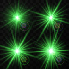 Glowing light explodes on a transparent background. Sparkling magical dust particles. Bright Star. Transparent shining sun, bright flash. Vector sparkles.