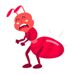 A comic style character of crying ant 

