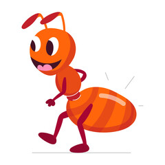A happy ant walking flat sticker 

