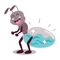 Comic style ant mascot with happy expressions  

