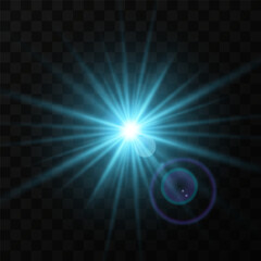 Color glowing light burst explosion with transparent. Vector illustration for cool effect decoration with ray sparkles. Bright star. Transparent shine gradient glitter, bright flare. Glare texture.