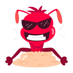 A flat style sticker of ant glasses 

