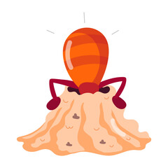 A flat style sticker of ants heap 

