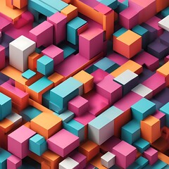 Obraz premium How about Colorful 3D cubes in a vibrant abstract backg