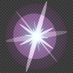 Sparkly explosion particles effect with transparent background