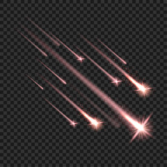 Sparkly explosion particles effect with transparent background