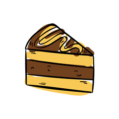 Hand drawn sweet ice cream illustration on white background