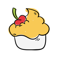 Hand drawn sweet ice cream illustration