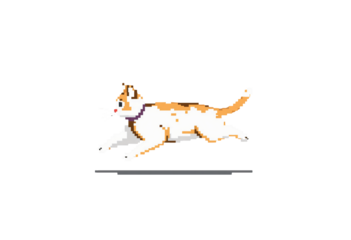 pixel art cat on transparent isolated background icon illustration design graphic flat style