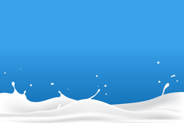 milk or yogurt water wave. white liquid wave splash element.