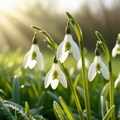 spring snowdrops in spring