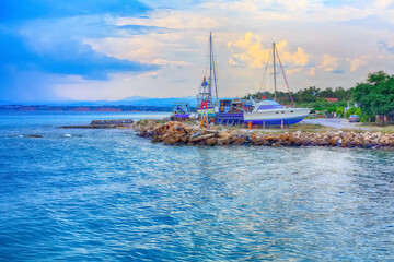 Obraz premium Port of Nea Potidea, Chalkidiki, Greece