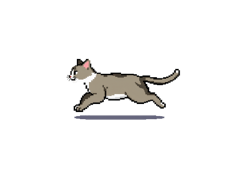 pixel art cat on transparent isolated background icon illustration design graphic flat style