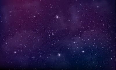 Realistic background. night sky with sparkling glowing stars