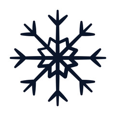 hand drawn snowflake illustration on white background