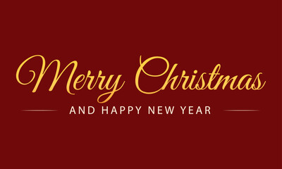 Merry Christmas background, gold holiday greeting typography