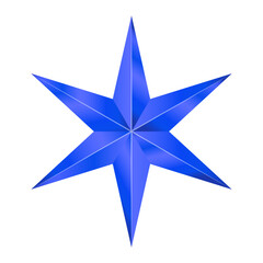 Six end star illustration Minimalistic star icon isolated on a white