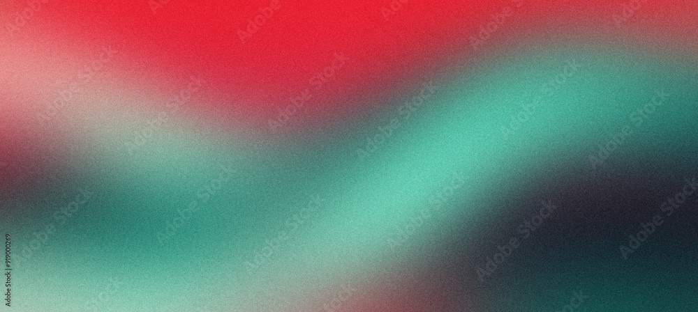 Poster abstract blurred gradient background blending red and green with grain texture