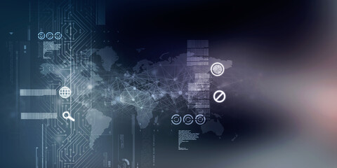 2d illustration world map abstract background